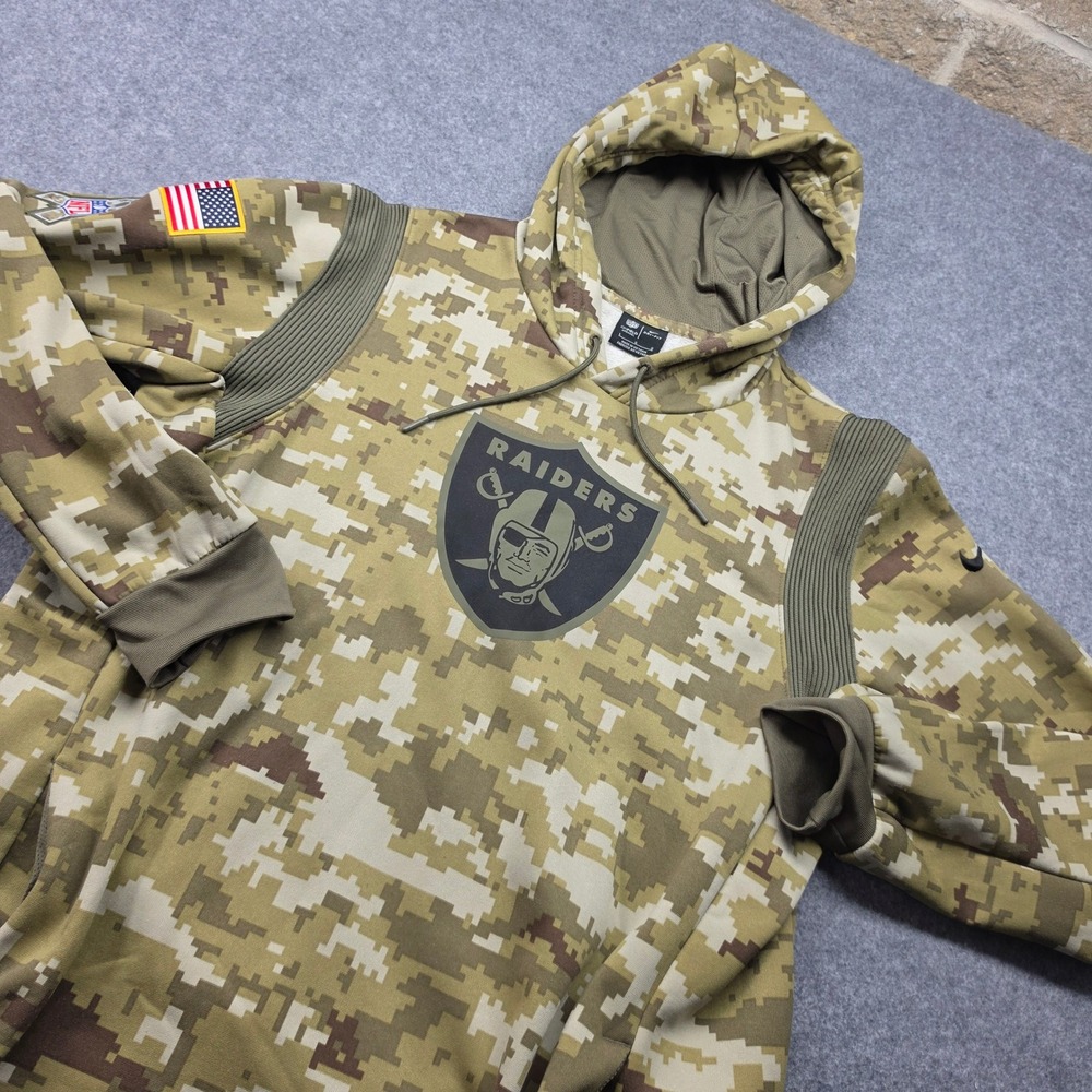 Nike Oakland Raiders Salute to Service Digital Camo Hoodie Mens XL 682281-236